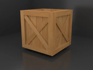 Low Poly Boxes wooden box 3D Model