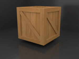 Low Poly Boxes wooden box 3D Model