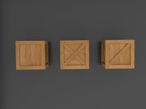 Low Poly Boxes wooden box Modello 3D