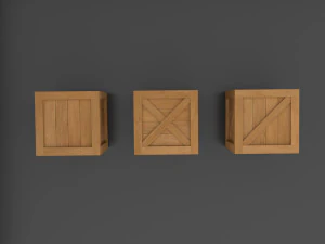 Low Poly Boxes wooden box 3D Model