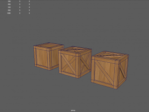 Low Poly Boxes wooden box Modello 3D