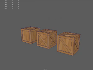 Low Poly Boxes wooden box 3D Model