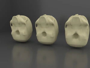 Skull 3 LODs 3D Model