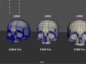 Skull 3 LODs 3D Model