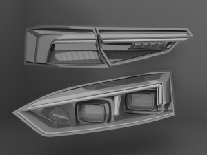 Headlights Rearlights Audi RS5 3D Model