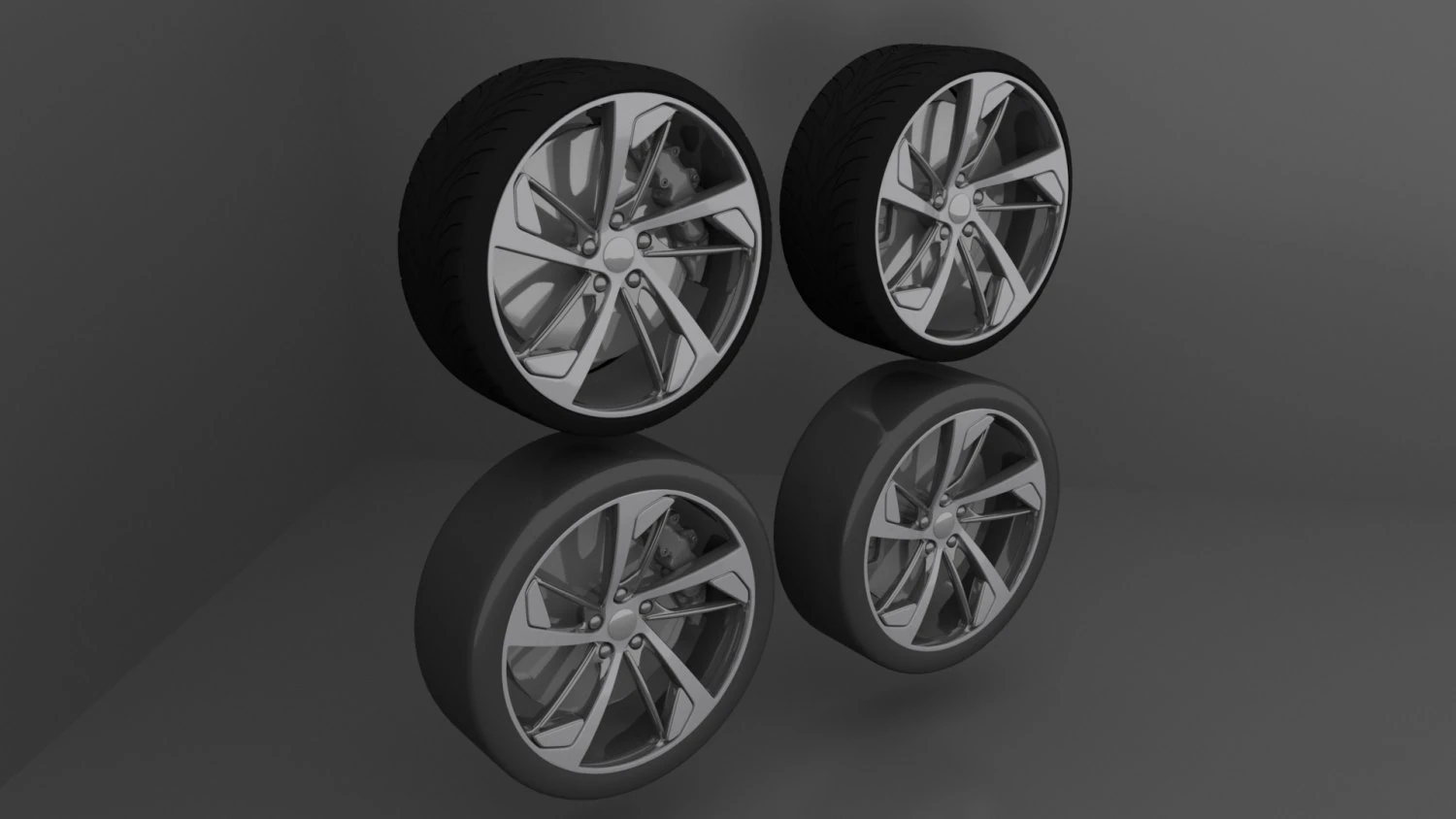 Wheels Audi RS5 3D Model .c4d .max .obj .3ds .fbx .stl .blend 