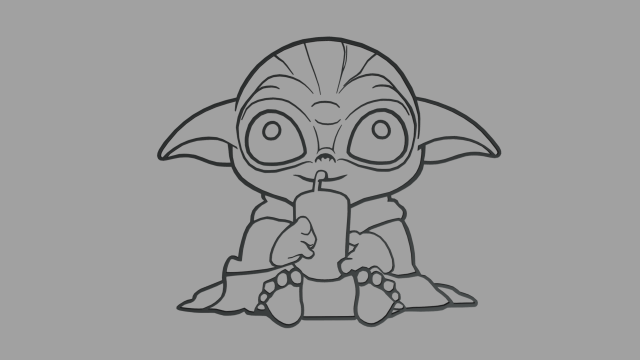 Baby Yoda Wall Silhouette 01 Model do druku 3D .c4d .max .obj .3ds .fbx .stl .blend 