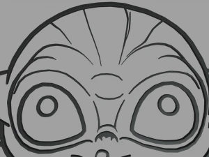 Siluet Dinding Bayi Yoda 01 Model Cetak 3D