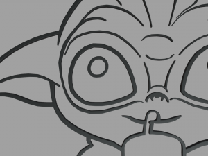 Baby Yoda Wall Silhouette 01 Model do druku 3D