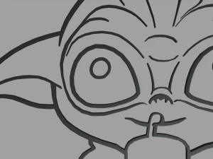 Siluet Dinding Bayi Yoda 01 Model Cetak 3D