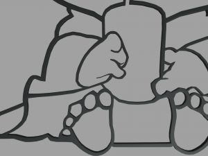 Baby Yoda Wall Silhouette 01 Model do druku 3D