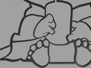 Siluet Dinding Bayi Yoda 01 Model Cetak 3D