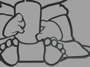 Baby Yoda Wall Silhouette 01 Model do druku 3D
