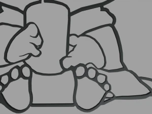 Siluet Dinding Bayi Yoda 01 Model Cetak 3D