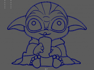 Baby Yoda Wall Silhouette 01 Model do druku 3D