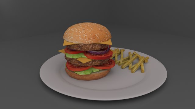 Fast Food Pack 01 Burger Modèle 3D .c4d .max .obj .3ds .fbx .stl .blend 