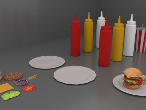 Fast Food Pack 01 Burger Modèle 3D