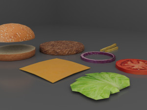 Fast Food Pack 01 Burger Modèle 3D