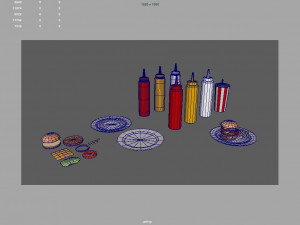 Fast Food Pack 01 Burger Modèle 3D