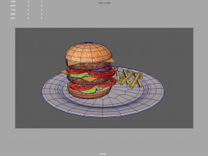 Fast Food Pack 01 Burger Modèle 3D