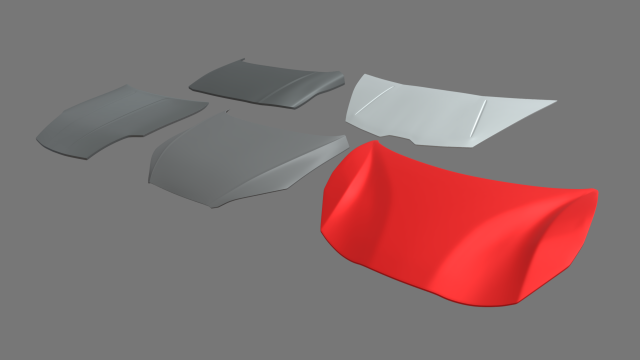Car Bonnet Pack 01 3D Model .c4d .max .obj .3ds .fbx .stl .blend 
