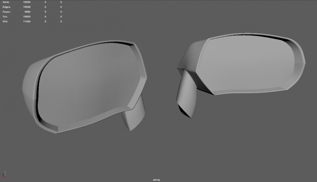 Car Mirror 02 3D Model .c4d .max .obj .3ds .fbx .stl .blend 