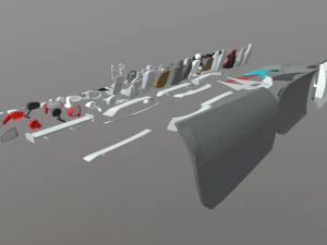 Paket Suku Cadang Mobil Model 3D