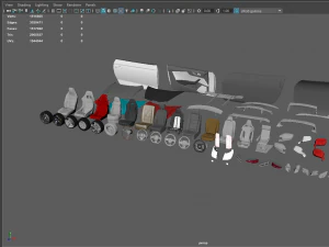 Paket Suku Cadang Mobil Model 3D