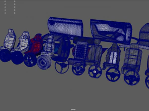 Paket Suku Cadang Mobil Model 3D