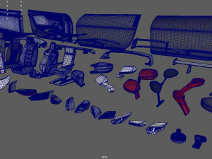 Paket Suku Cadang Mobil Model 3D