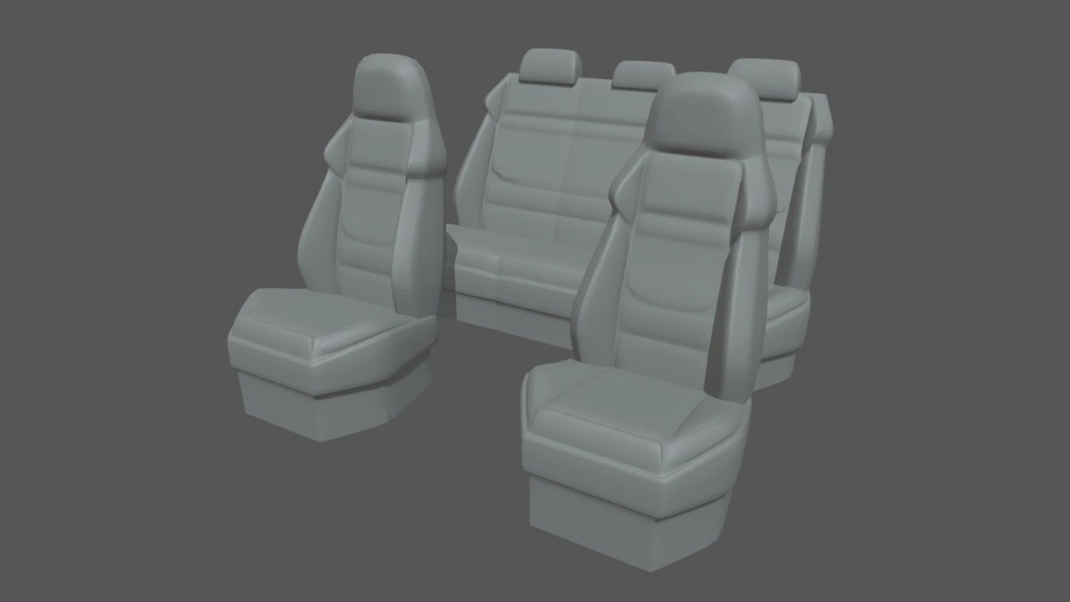 Car Seat 06 3D Model .c4d .max .obj .3ds .fbx .stl .blend 