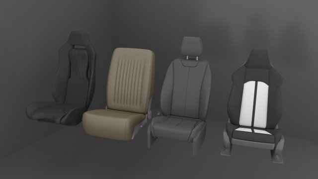 Car Seat Pack 3D Model .c4d .max .obj .3ds .fbx .stl .blend 