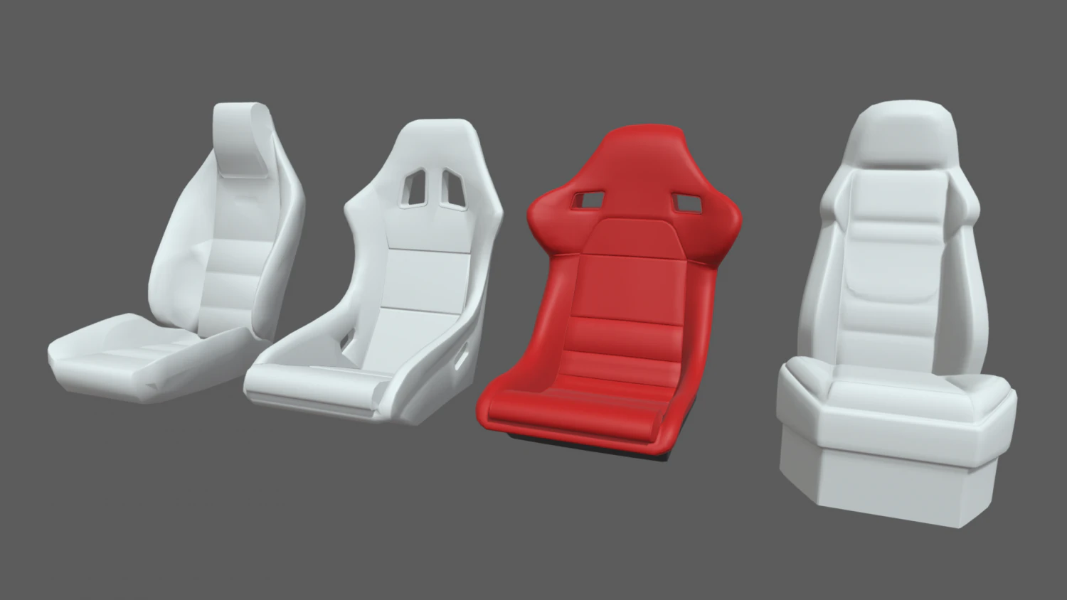 Car Seat Pack 02 3D Model .c4d .max .obj .3ds .fbx .stl .blend 