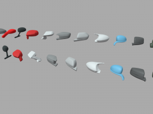 Car Side View Mirrors Pack 3D मॉडल