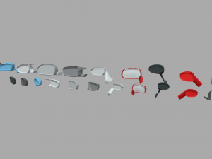 Car Side View Mirrors Pack 3D 모델