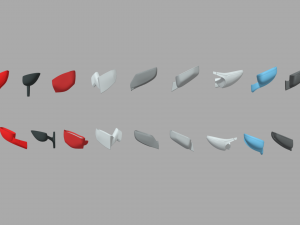 Car Side View Mirrors Pack 3D 모델