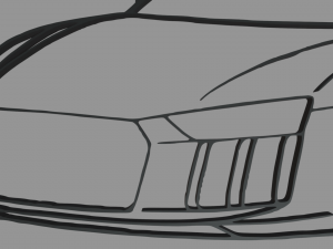 Audi R8 Perspective Wall Silhouette Model do druku 3D