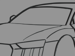 Audi R8 Perspective Wall Silhouette Model do druku 3D