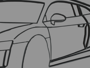 Audi R8 Perspective Wall Silhouette Model do druku 3D