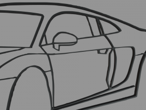 Audi R8 Perspective Wall Silhouette Model do druku 3D