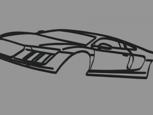 Audi R8 Perspective Wall Silhouette Model do druku 3D