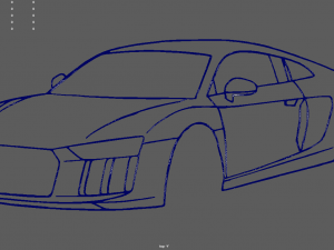 Audi R8 Perspective Wall Silhouette Model do druku 3D