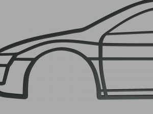 Audi R8 Wall Silhouette 3D Print Model