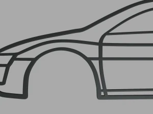 Audi R8 Wall Silhouette 3D Print Model