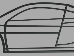 Audi R8 Wall Silhouette 3D Print Model