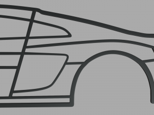Audi R8 Wall Silhouette 3D Print Model