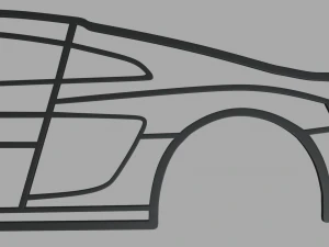 Audi R8 Wall Silhouette 3D Print Model