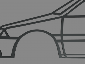 Citroen Ax Wall Silhouette 3D प्रिंट मॉडल