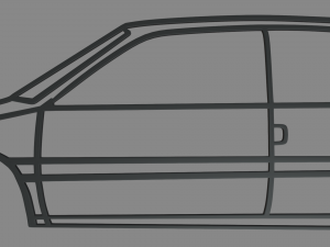 Citroen Ax Wall Silhouette 3D प्रिंट मॉडल