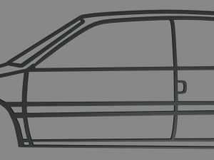 Citroen Ax Wall Silhouette 3D Print Model
